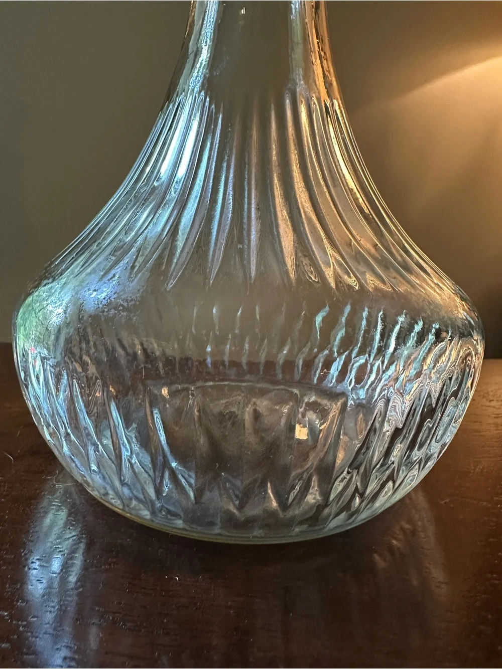 Vintage glass decanter • heavyweight • gorgeous